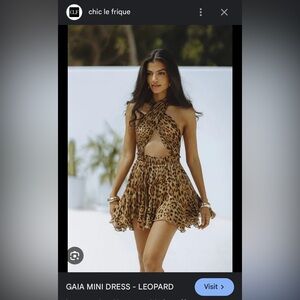 NWT Chic Le Frique Leopard Halter Dress XS/S